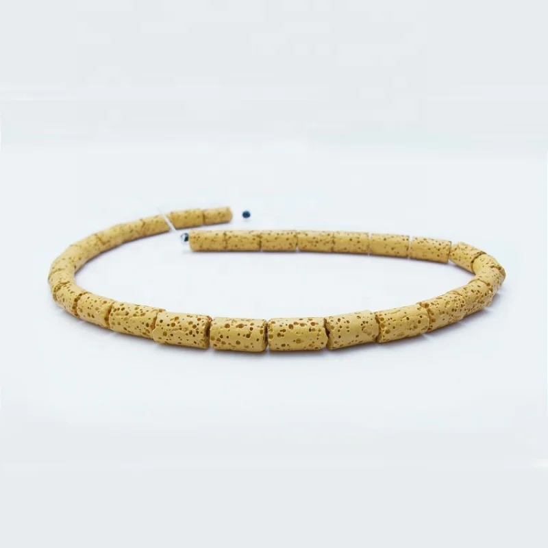 column shape lava natural stone loose beads for jewelry making full strand wholesale