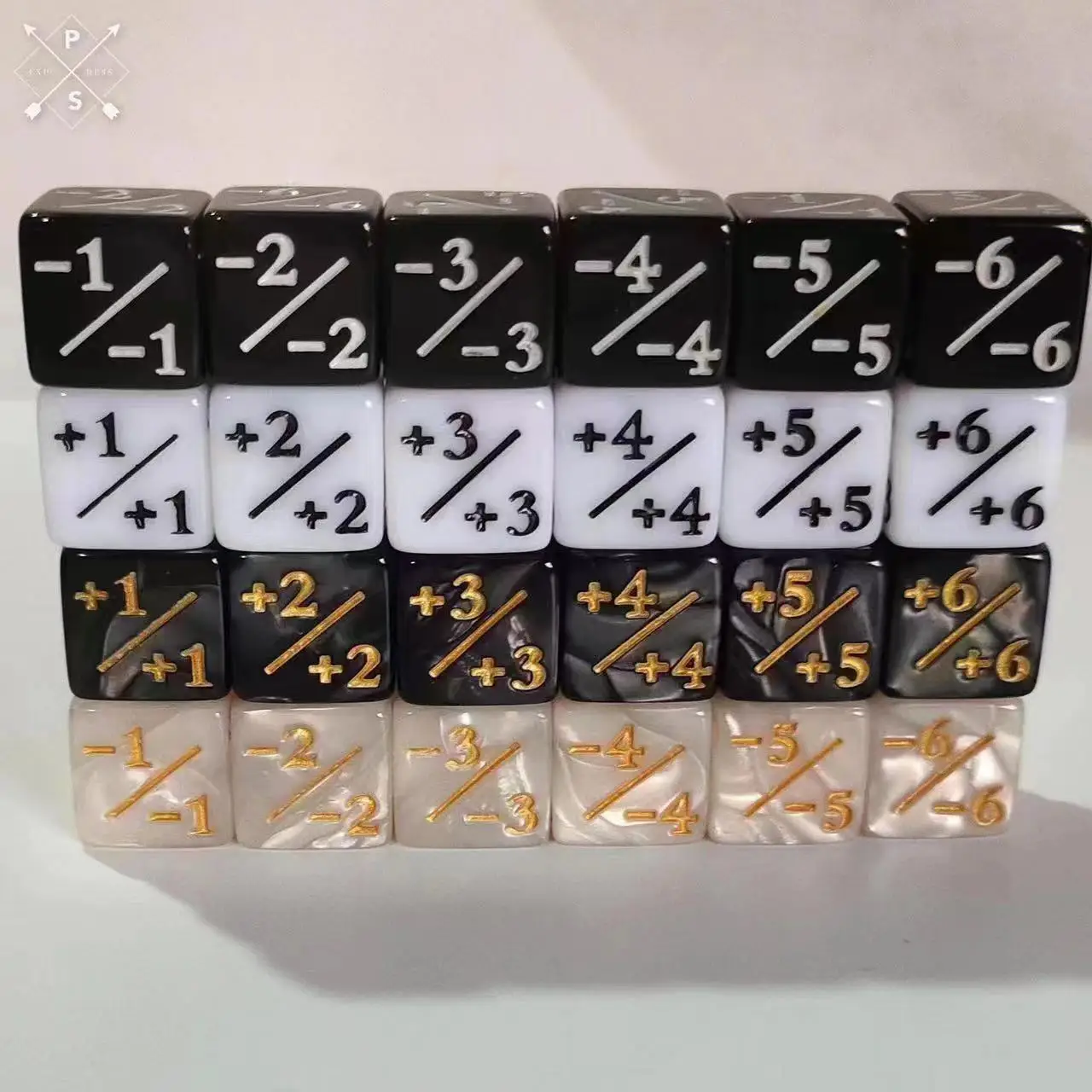 Factory spot 16MM square Angle plus minus dice black and white dice pieces game entertainment sieve toy accessories wholesale