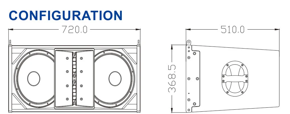 2x12'high efficiency mid-bass units 2x1.4' exit throat coaxial MF and HF units 3-ways line array speaker DLA612
