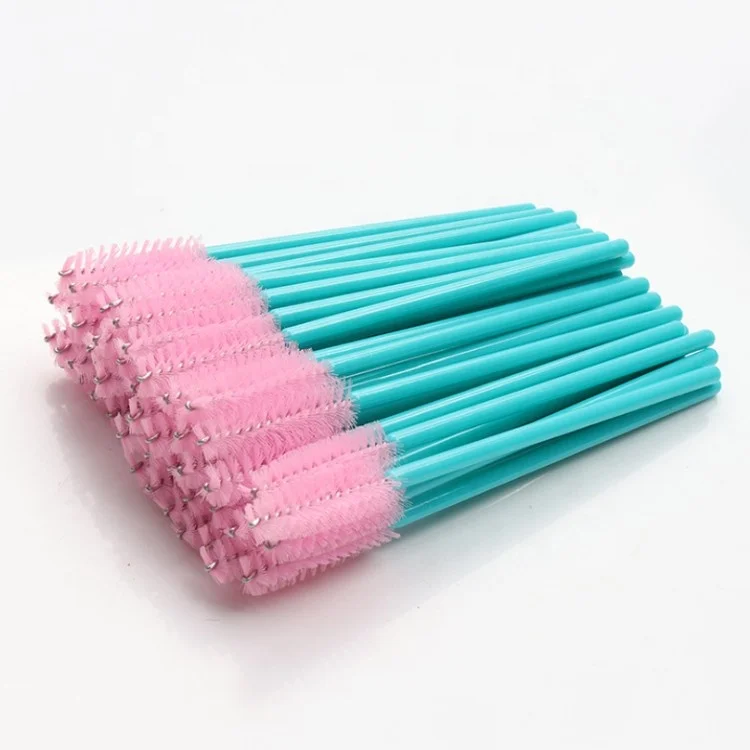 Sialia 50pcs/Bag Colorful Disposable Eyelash Mascara Wand Spoolie for Eyelash Eyebrow Extension Mascara Brush