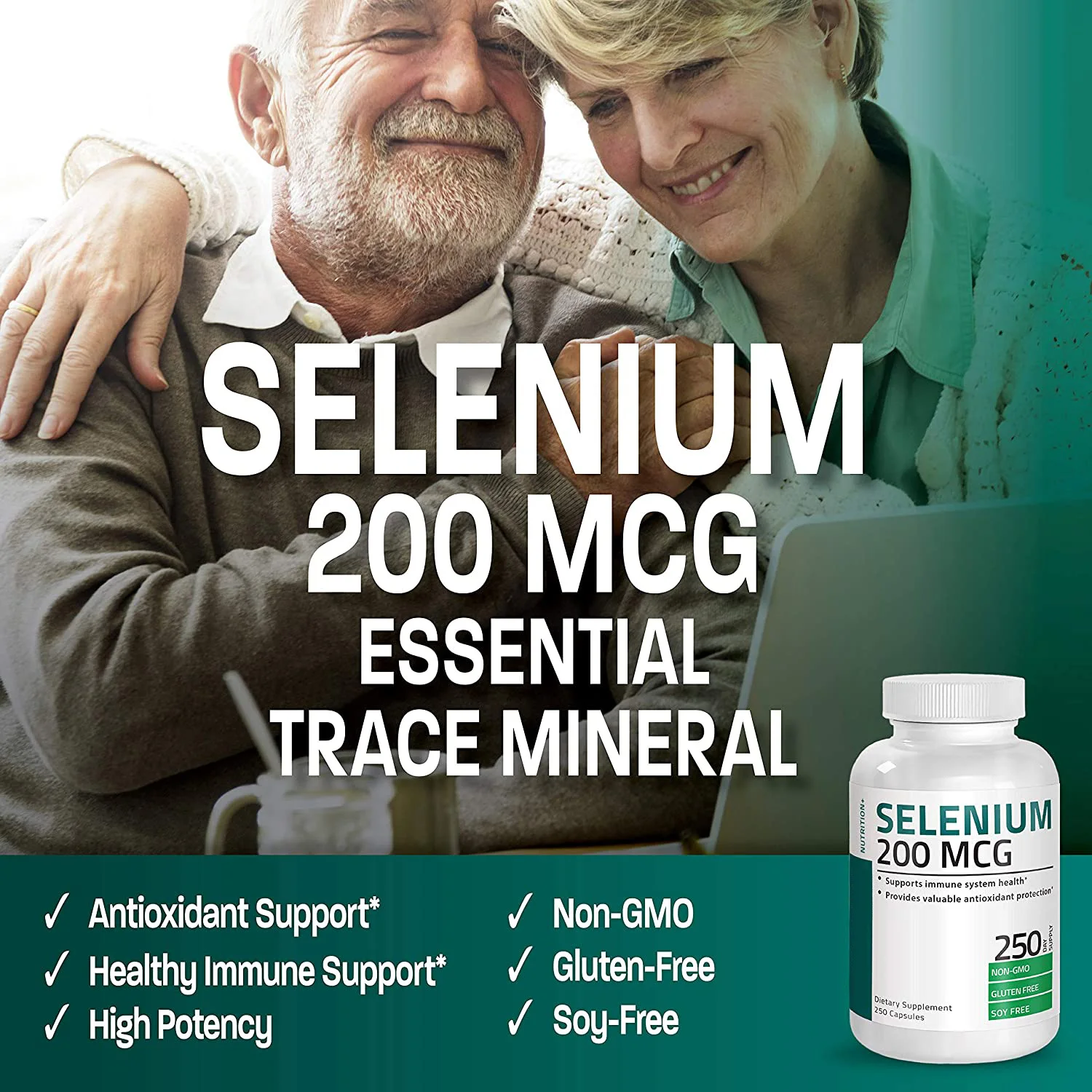 Amazon Hot Selling Natural Formulation Immune System and Antioxidant Support Selenium Capsule