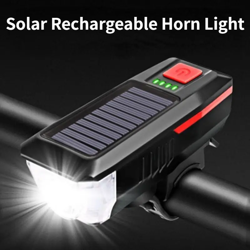 Solar USB Rechargeable Bicycle Headlights Cycling Equipment Bike Accessories Bicycle Light