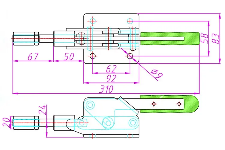 Adjustable Straight Line Action Heavy Duty Pull Push Quick Release Toggle Clamp Fixture Clamps 30290