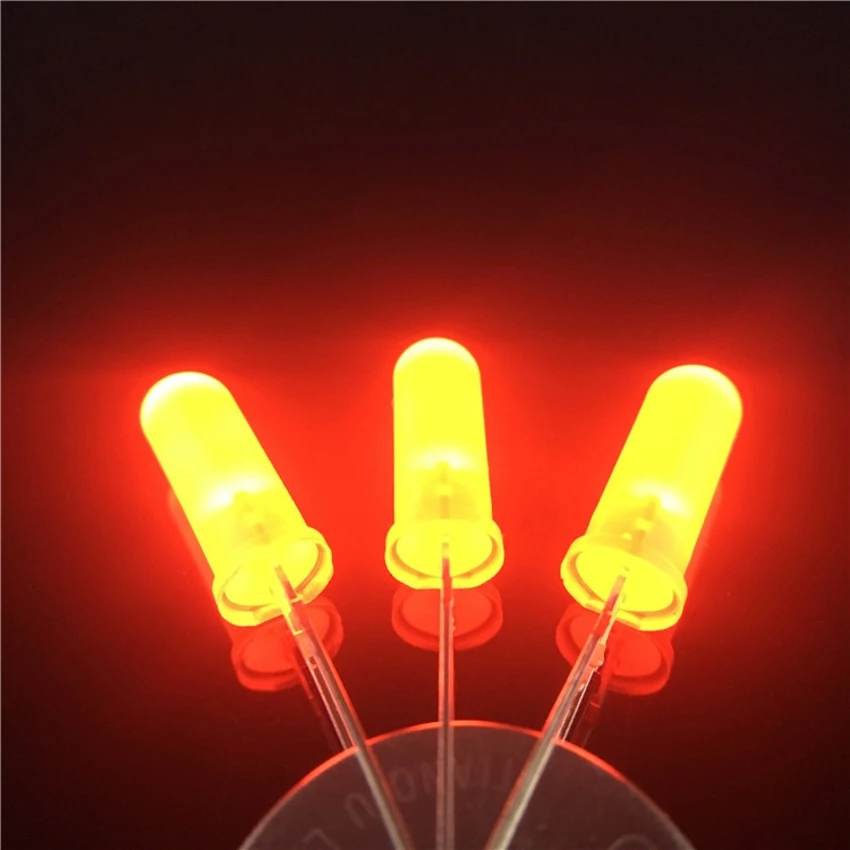 RoHS ce 5 years warranty super bright 0.06w 5mm red round led diode 625nm lens red diffused