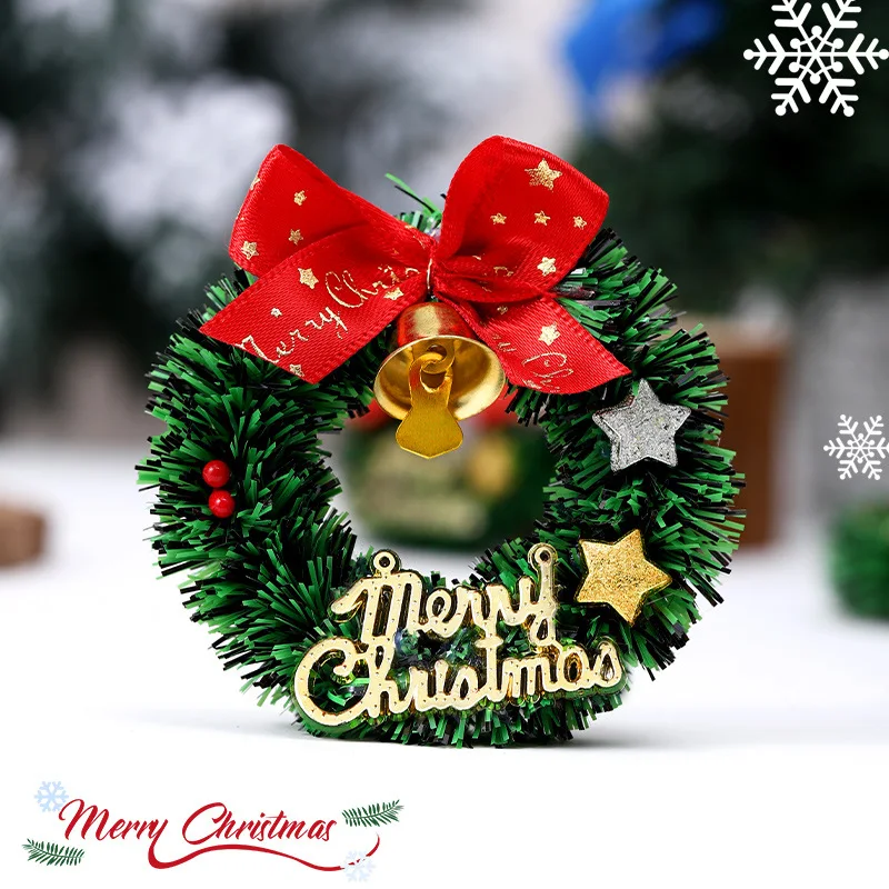 6.3CM Mini Christmas Wreath DIY Christmas Decorations Baubles Christmas Garland Xmas Tree Ornament Navidad New Year 2024