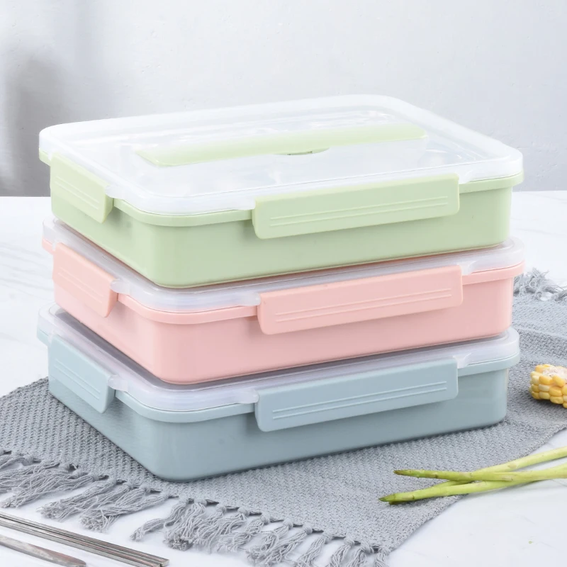 wholesale school Stainless steel  304 food container portable lunch box with airtight Lid and 4 compartments