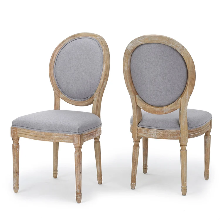 
U.S. Warehouse Stock French Provincial Antique Style Round Back Wooden Dining Room Chair  (1600091765123)