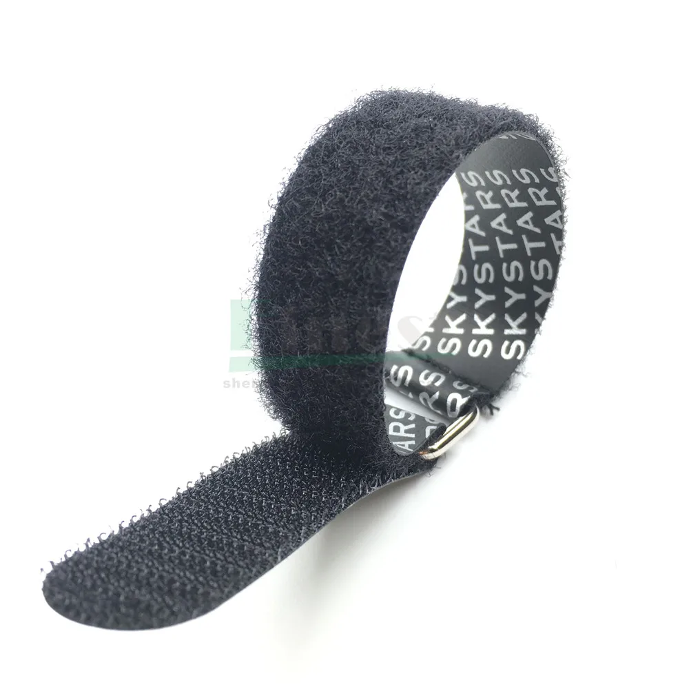 Adjustable Logo printed Hook and Loop Grippy backed with Rubber Silicone Nylon Rc velcroe Straps