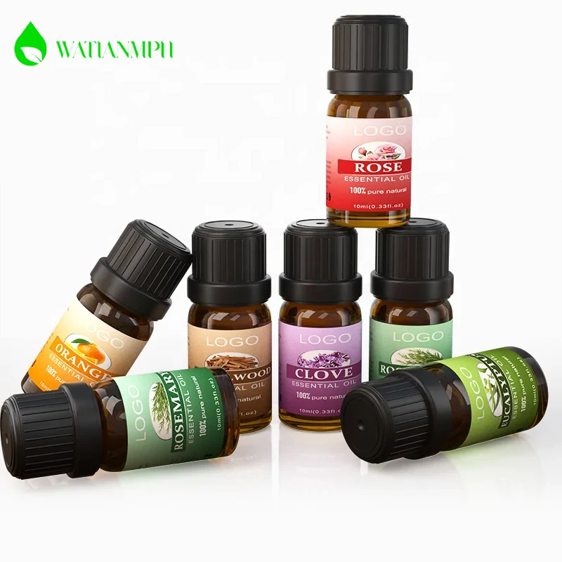 100 чистый Ароматерапевтический набор масел диффузор Organic-10ml эфирных 6(5 мл или 10 мл)