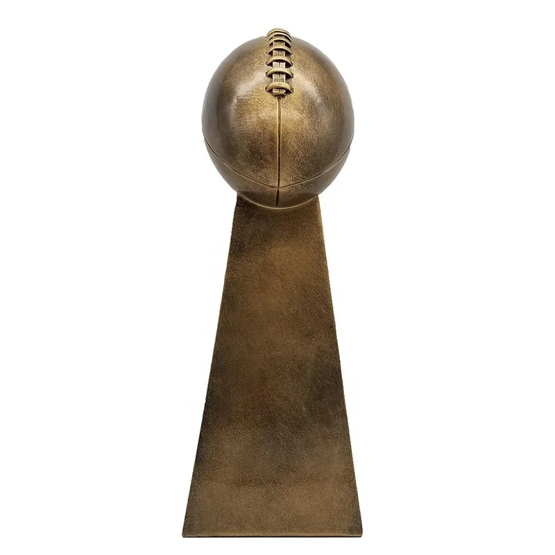Antique Gold Lombardi Football Trophy Champion League Polyresin Rugby Trophy Resin Football Awards For Souvenir