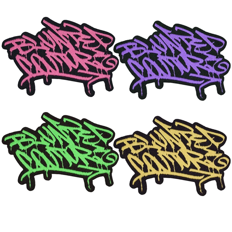 Изготовленный на заказ лазерная резка тканые нашивки на заказ дизайн логотип буква полноцветный тканый значок этикетки