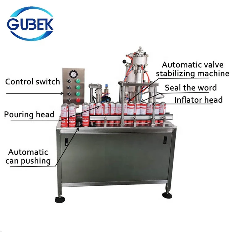 GUBEK filling capping machine mosquitos repellent for spray aerosol paint pneumatic