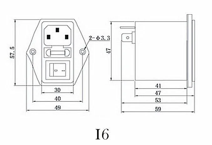 Factory supply, RFI filter DBI6-6A, 1A, 3A with safety switch 3 in 1 socket filter