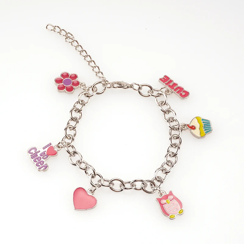 Custom Jewelry Chain Charms  Bracelets Metal Charm Fashion Women Costume Bracelet Bangle