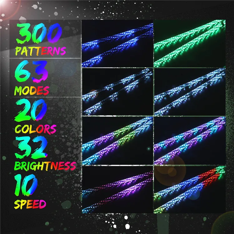 Remote Control Antenna Whips Lamp Accessories RGB 360 Degree Spiral LED Whip Lights for UTV Offroad Vehicle