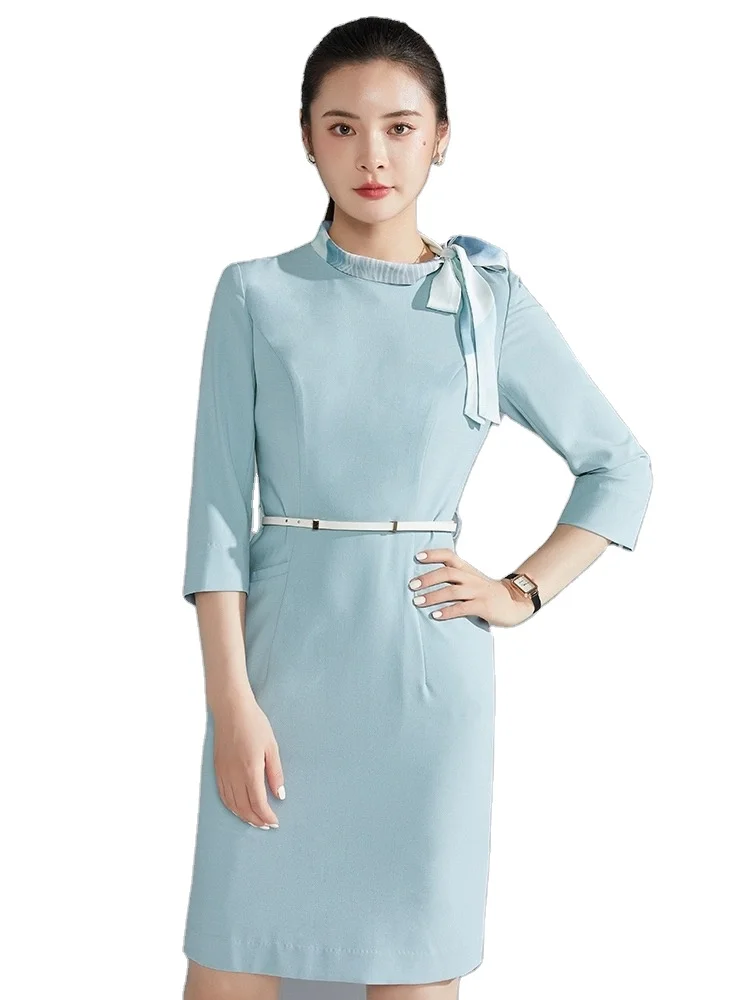Custom High Quality Red Airline Uniform Flight Attendant Wear Air Pilot Stewardess Coat and Skirt Set For Stewardess