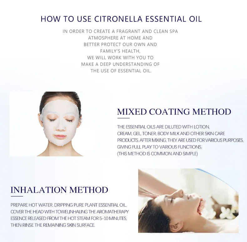 Pure natural aromatherapy Lemongrass essence and Lavender body Massage oil