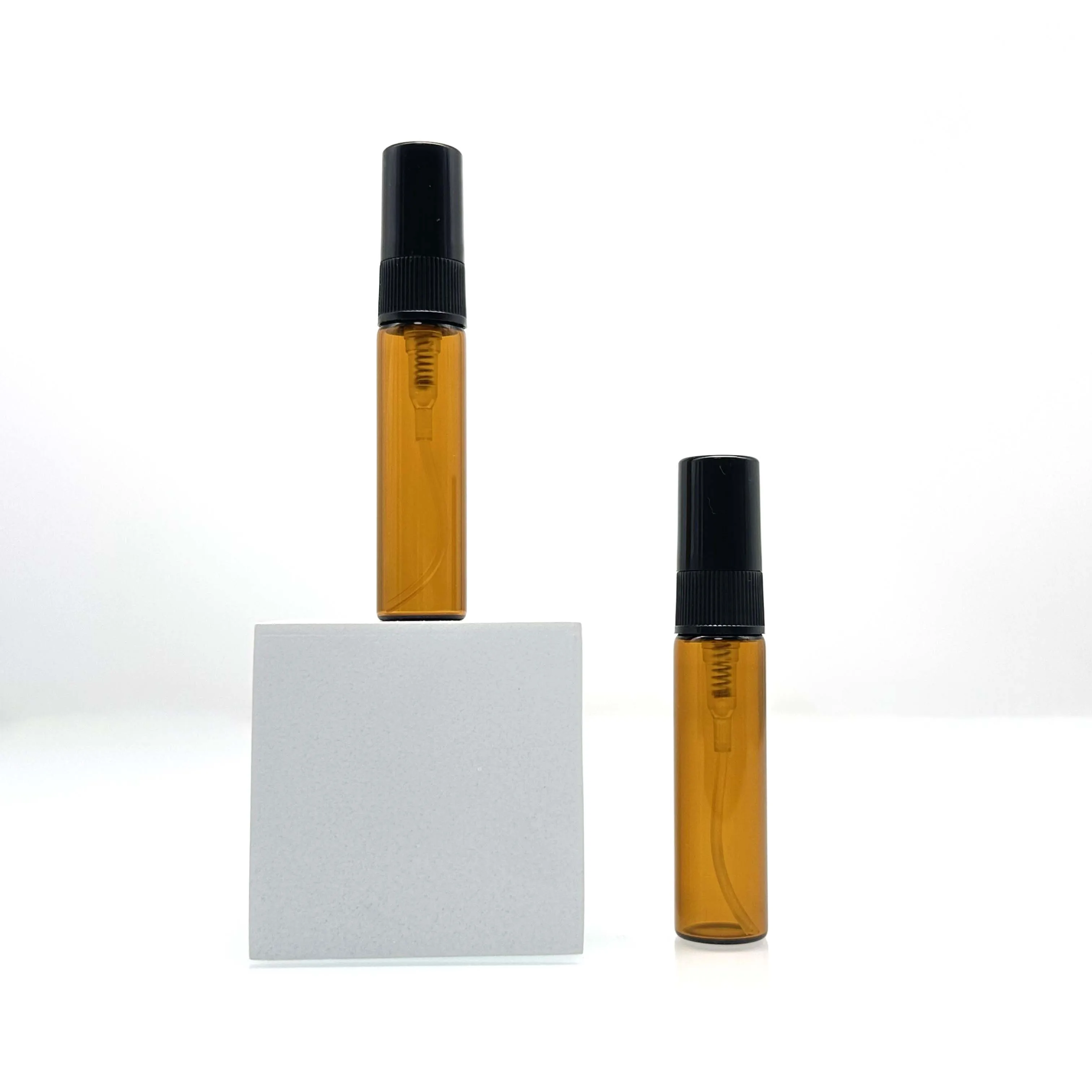 2ml 3ml 5ml 10ml amber glass atomiser bottle with gold spray top