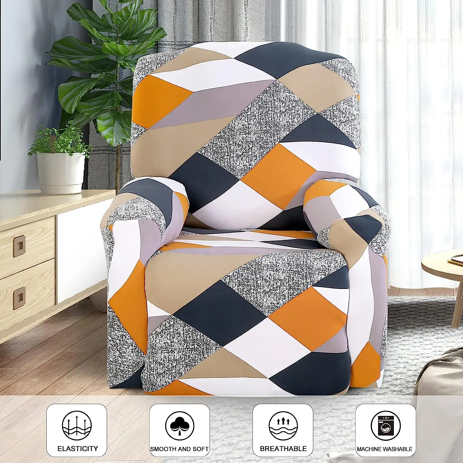 Wholesale Covers Sofa Printed Spandex Fabric Seat Recliner Stretch Elastic Sofa Cover