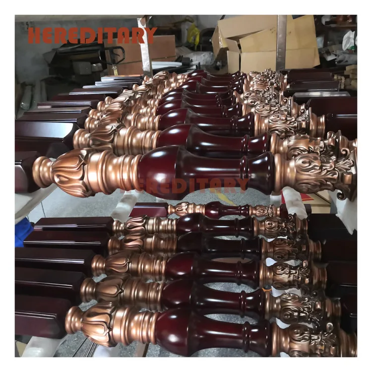 house stair railing pillar carving wooden stair column wood aluminum accessories baluster