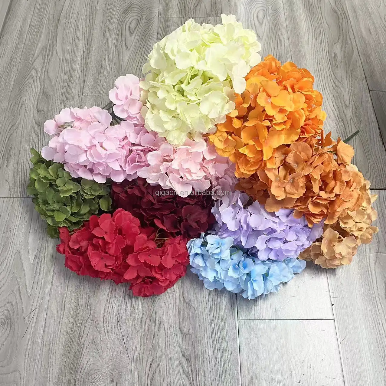 GIGA new year china price Good Quality Artificial Flower Single Head Pink dust rose Hydrangea Flower for Wedding Party Decor