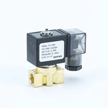 PU-01 Or.1mm  50Bar  NC Brass  1/4in 1/8in Small gas air oil fule water Solenoid Valve with connector type