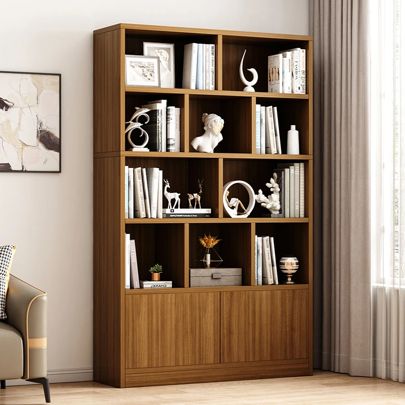 White nordic home office book display rack shelf open bookshelfs tall wooden bookcases cabinet for home