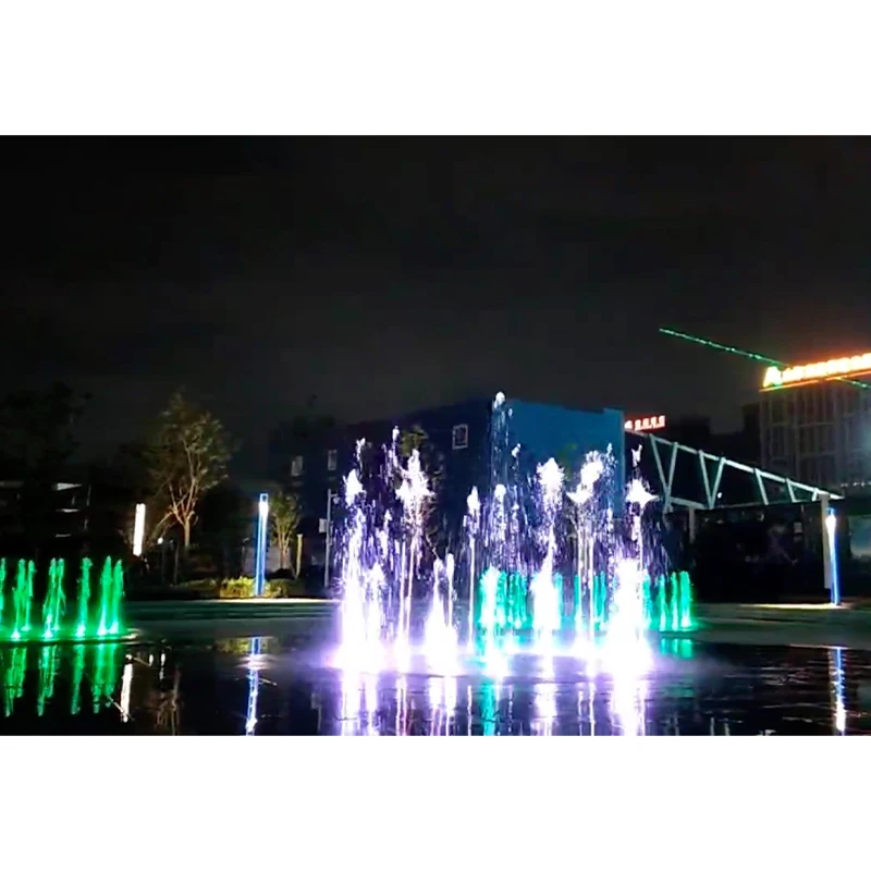 Outdoor stainless steel square floor solar fountain with light for sale