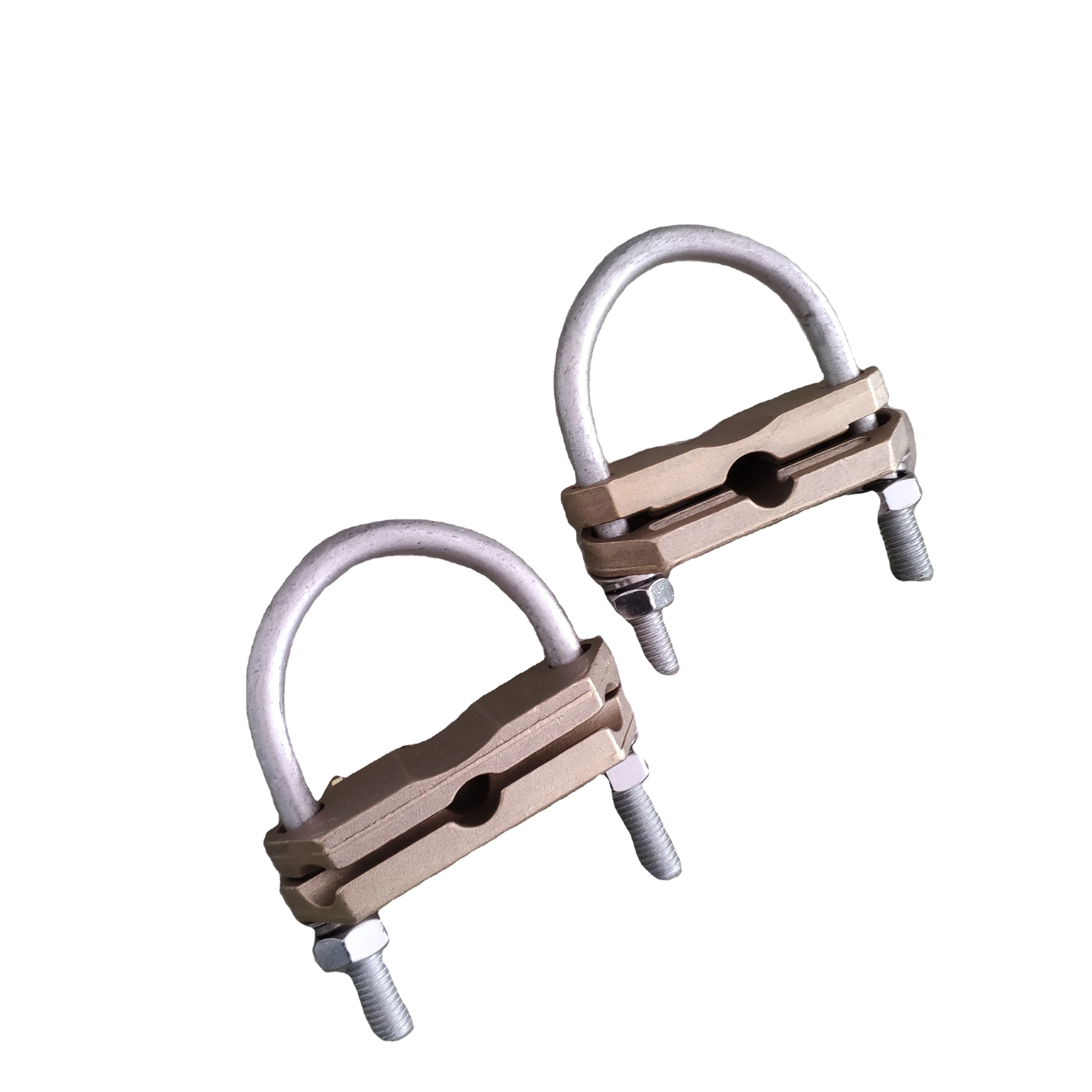 Electric Earthing Materials Brass U Bolt Clamp for Earth rod to Cable