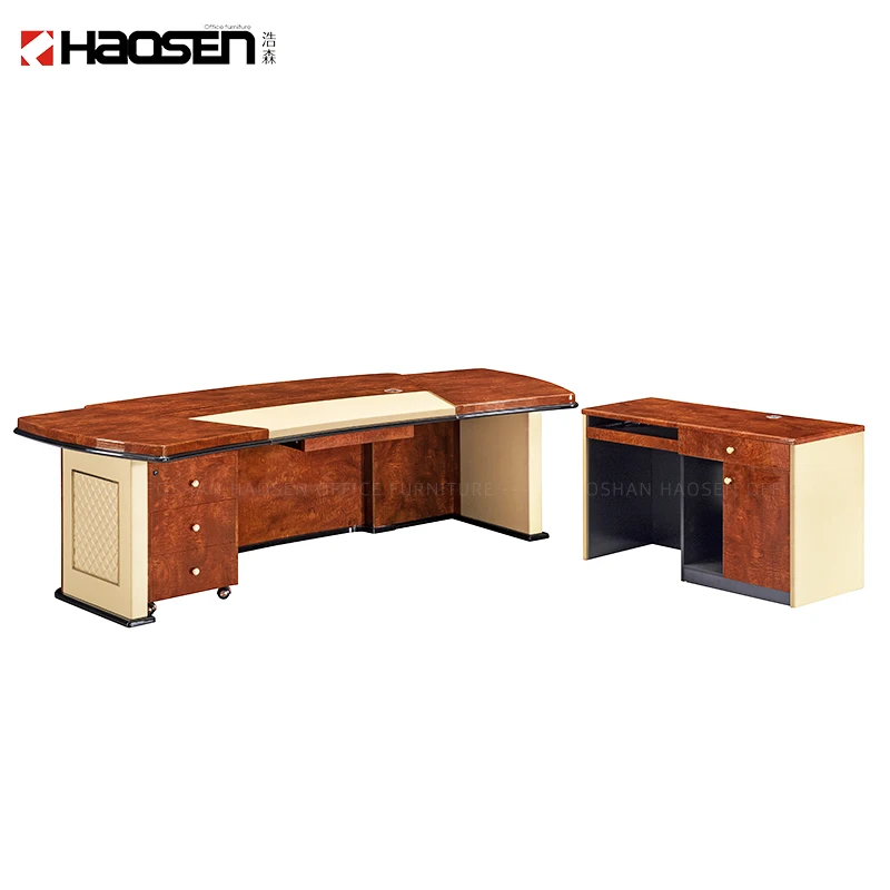 HAOSEN 68028New BOSS Computer office Table CEO Leather Wooden Executive office furniture desk