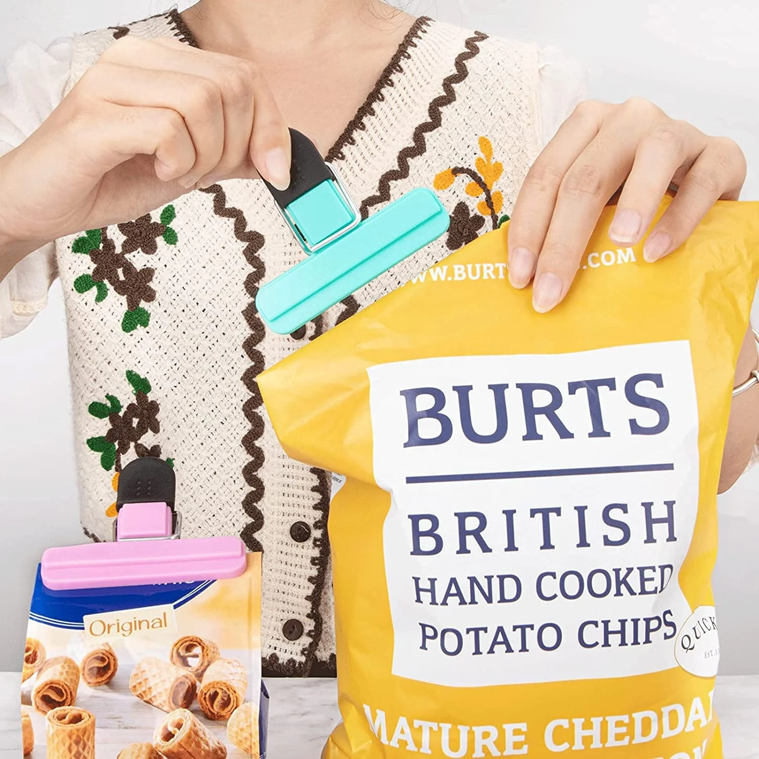 Heavy Duty Chip Bag Clips Food Clips Bag Sealing Clips Plastic Air Tight Seal Grip for Crisp Coffee Snacks Bagged Food