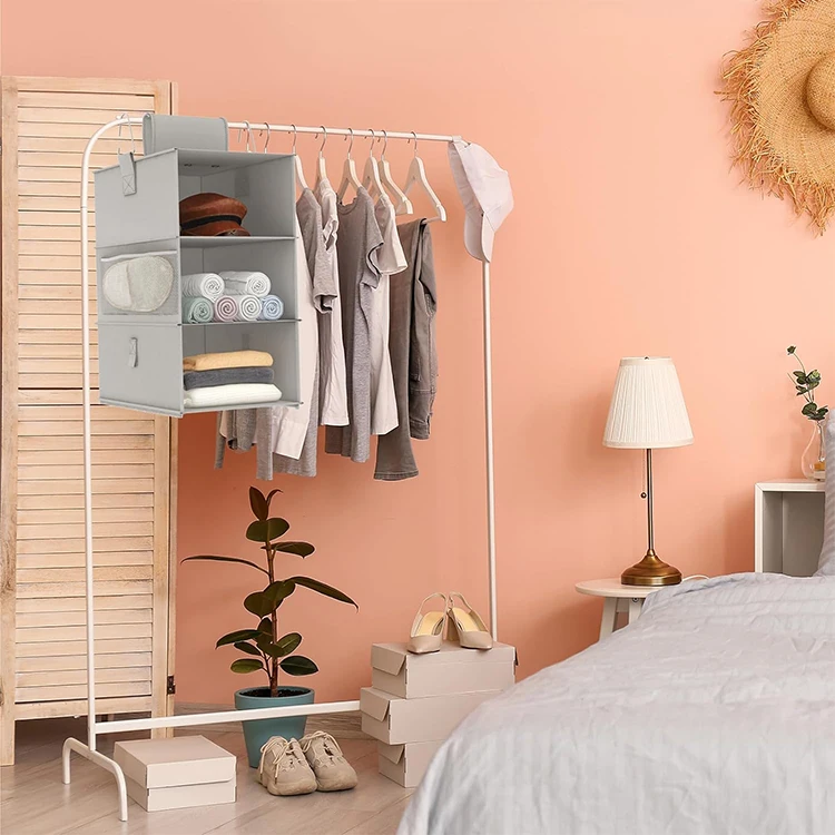 Hanging Closet Organizer Storage Boxes & Bins 2 Separable 3-Shelf Shelves With 3 Drawers Clothes