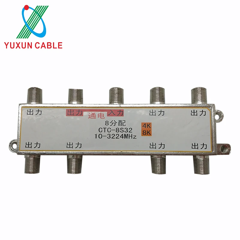 4K 4 Ways Satellite TV Splitter 10-3224Mhz CATV Signal Splitter