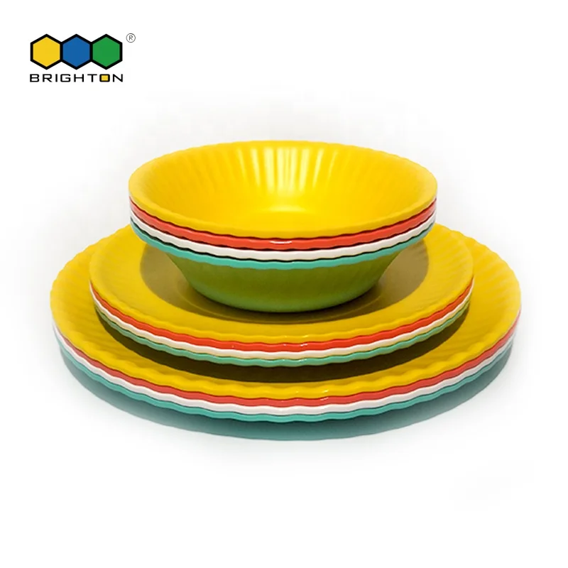 
Unique Origami Style Design stackable melamine janeese salad soup bowl red yellow white green for party 