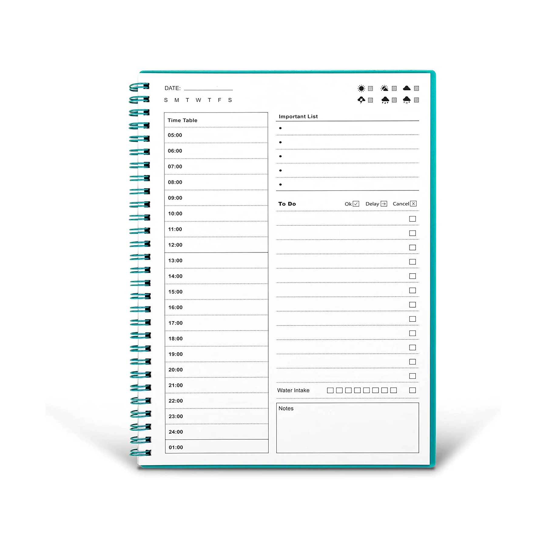 Undated 75 Sheets Daily Planner and Day To Do List Notebook Time Management Manual Personal Organizer Custom