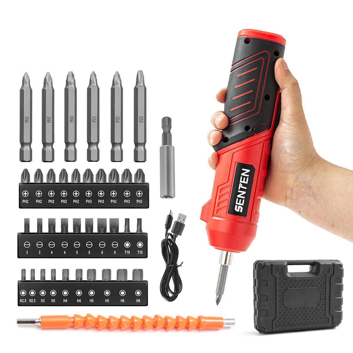 Portable Mini Electric Screwdriver Set Small DC Cordless Star with Multi-Bit Battery Powered Electrical Tool Screw Drivers