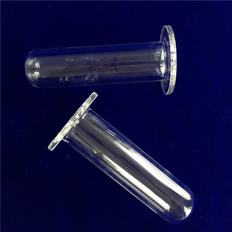 Подгонянная прозрачная пробирка рукава кварца стеклянная с фланцем