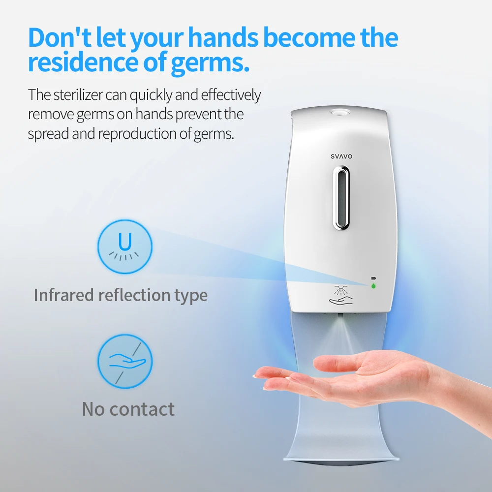 SVAVO Automatic Alcohol Hand Sanitizer Dispenser 600ml Smart Sensor Dispenser with stand PL-151047