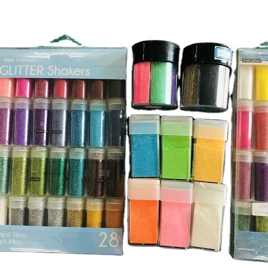 Оптовая продажа нетоксичный ПЭТ мелкий блестящий порошок смесь крупных блесток размеры блестки формы