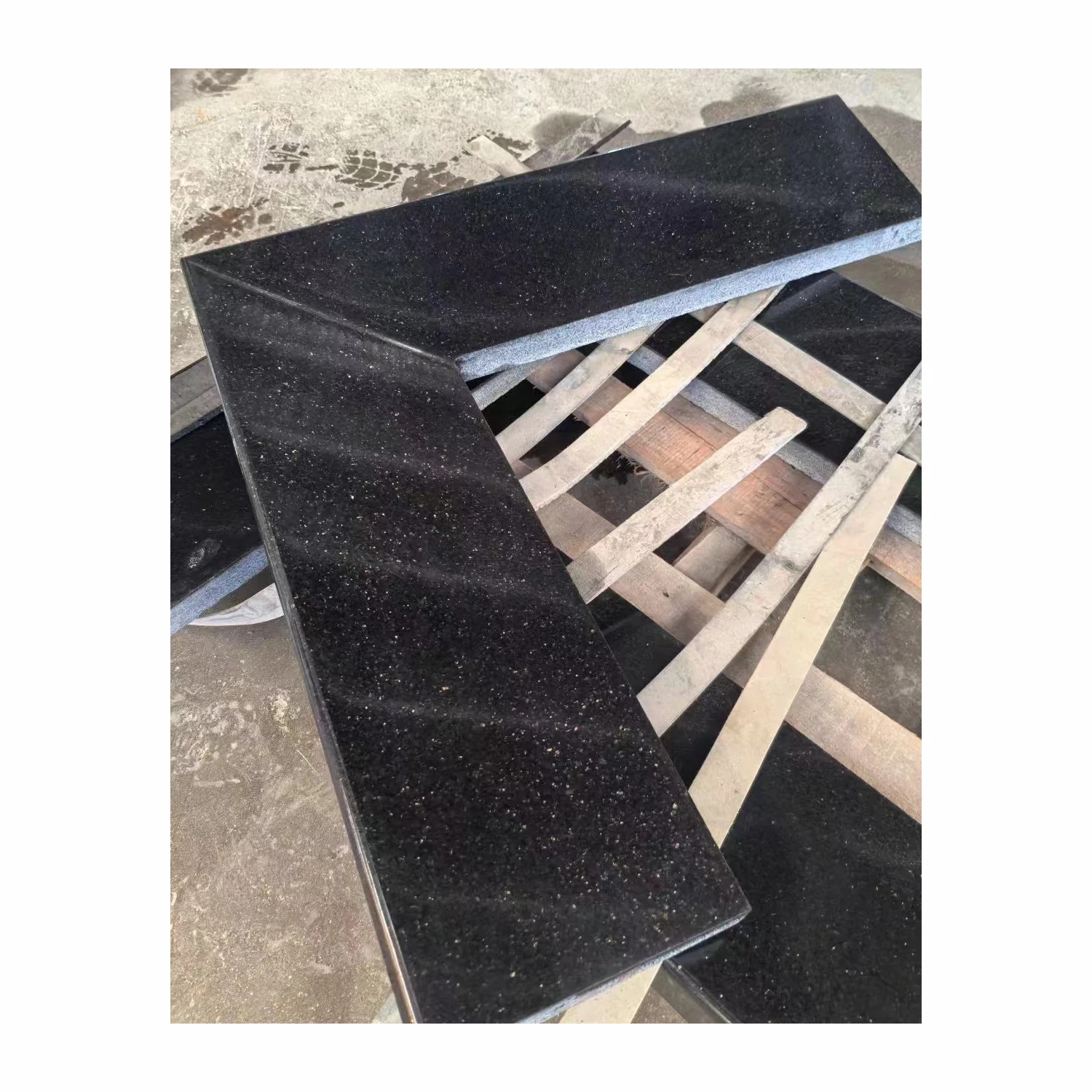 Black galaxy for project, irregular size,polished,flame,leather surfaces