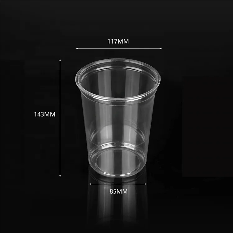 12oz Disposable PET Coffee Cup Corn Starch Plastic PLA Cup With Lid For Juice for custom