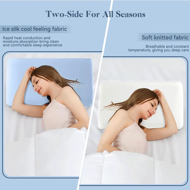 2024 New Cooling Memory Foam Cervical Orthopedic Pillow Custom Wholesale Bed Pillows