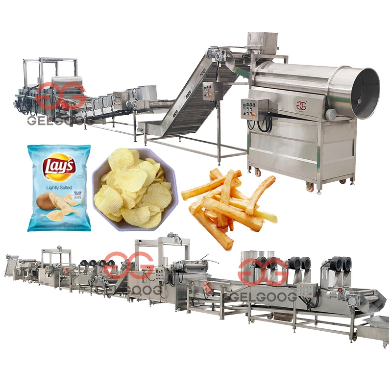 Continuous Fryers Automatically Frying Potato Chips Machine For Sale