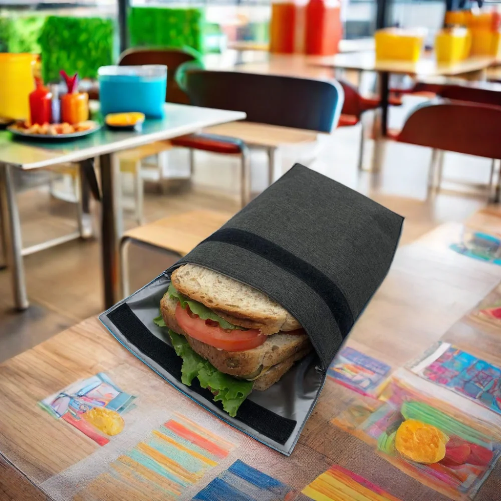 BSCI Eco-Friendly Insulated Reusable Sandwich Pouch Lunch Bag for Work Picnics Travel Customizable OEM ODM Factory