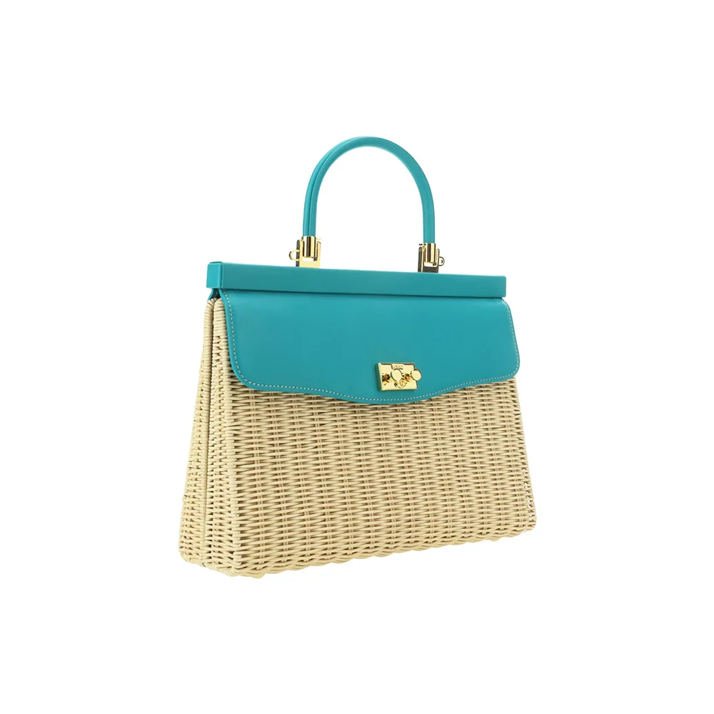 TF RB28 flower reusable woven straw tote bag mini sac a main pour femme nouveau design heart gold medium western handbag