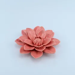 Home decor handmade  porcelain lotus ceramic burning ash catcher tray in glossy finish ceramic lotus incense burner for sticks