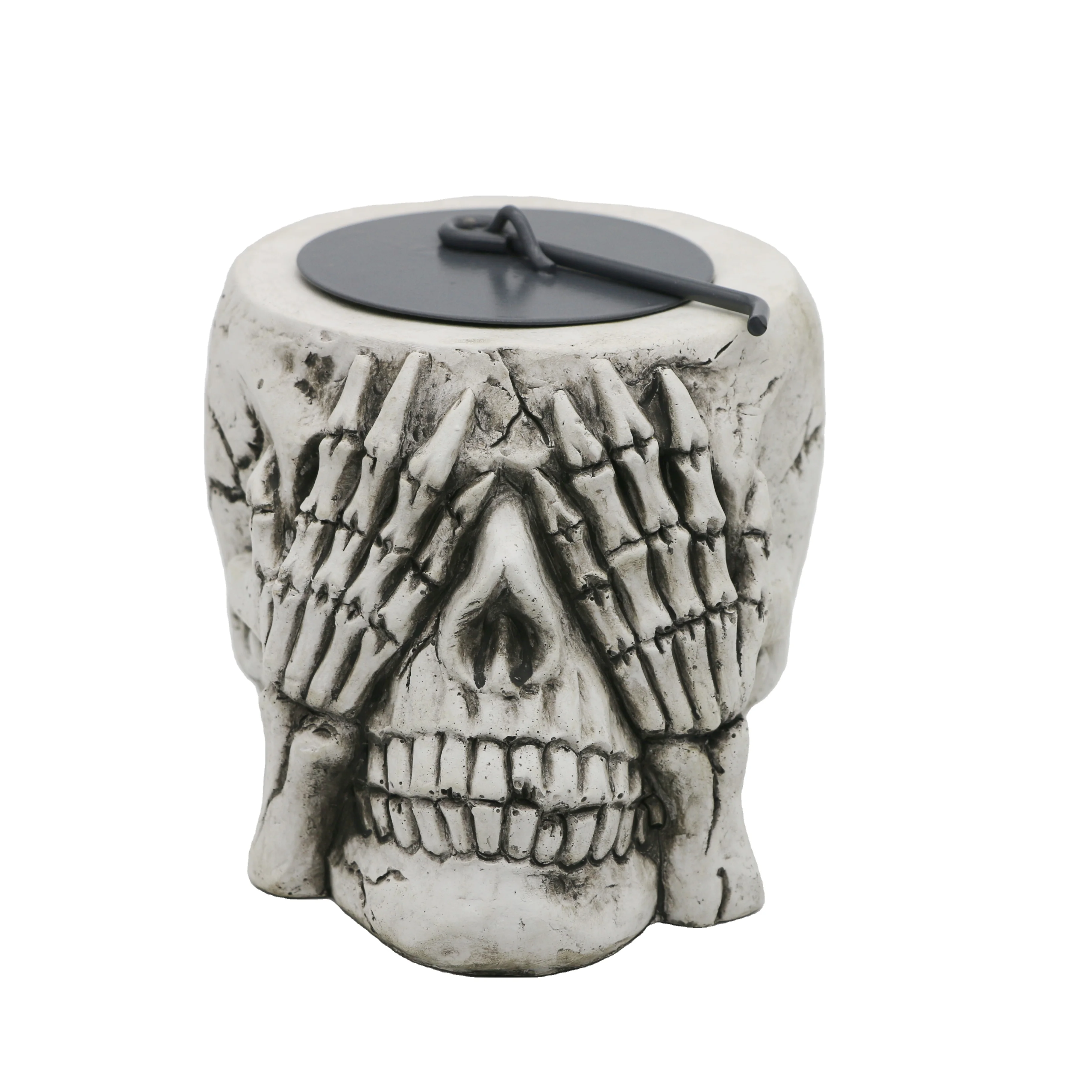Custom hot sale Concrete Tabletop skull Fire Pit Fire Bowl Mini Personal Fireplace for Indoor and Outdoor