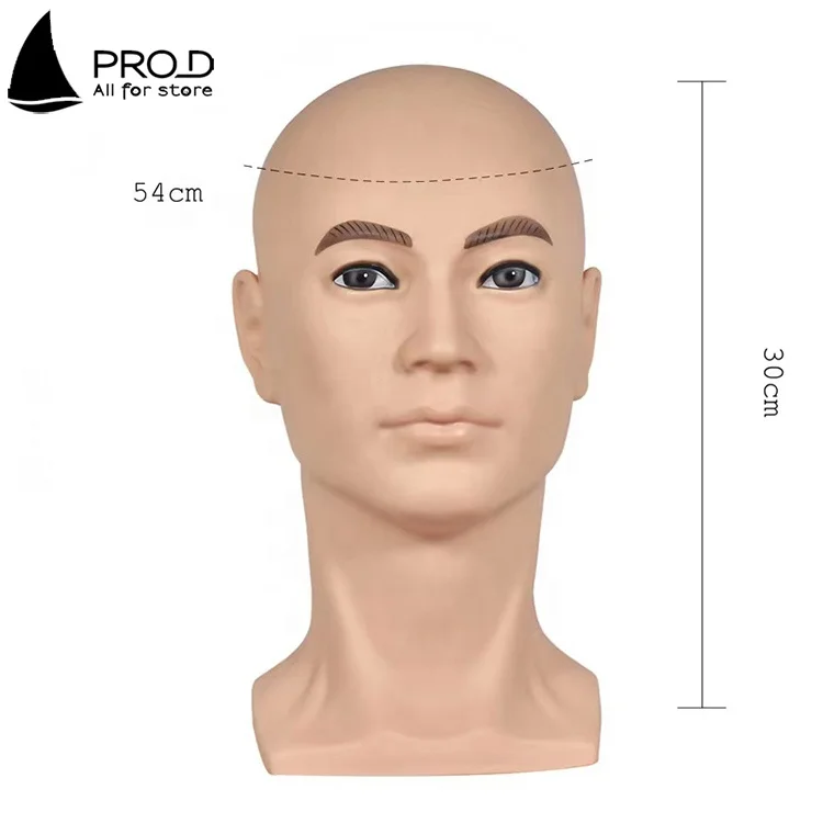 Factory Sale Lifelike Plastic Skin Color Man Head Mannequin For Kids