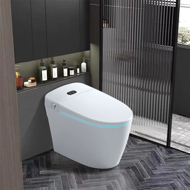 High quality chinese sanitary ware bidet flush toilet commode ceramic one piece smart intelligent toilet