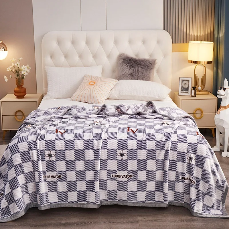 Flannel Fleece Blanket Floral Print-K 380GSM Super Soft Cozy Warm Luxury Washable Fuzzy Velvet Throw Blanket for Home Decor